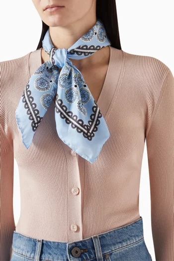 Printed Scarf in Silk Twill