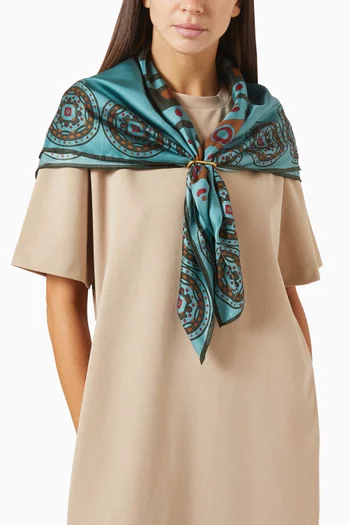Printed Scarf in Silk Twill