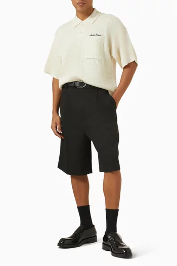 تي شيرت بولو فضفاض نسيج بيكيه