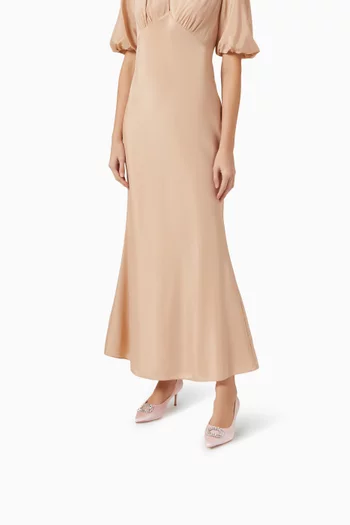 حذاء كلاسيك نوفي ببروش مرصع بالكريستال وكعب 70 مم ستان