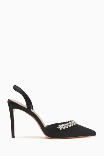 Sandra 100 Slingback Pumps in Satin