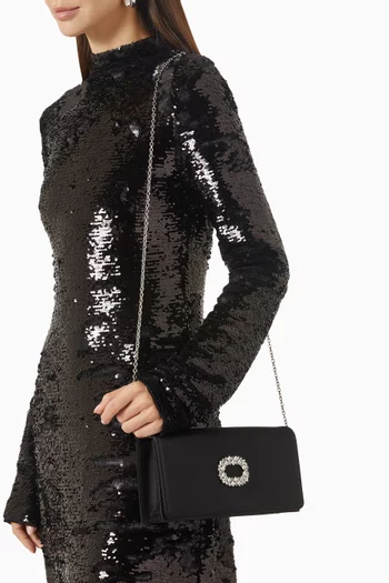 Alice Crystal-embellished Clutch in Satin