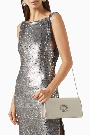 Alice Crystal-embellished Clutch in Satin