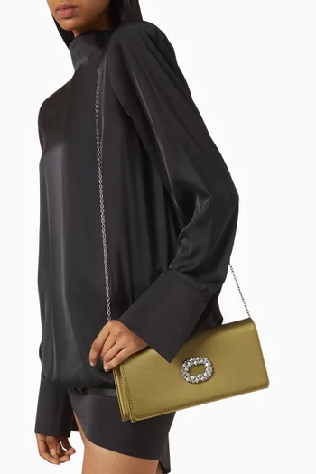 Alice Crystal-embellished Clutch in Satin