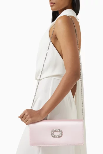 Alice Crystal-embellished Clutch in Satin