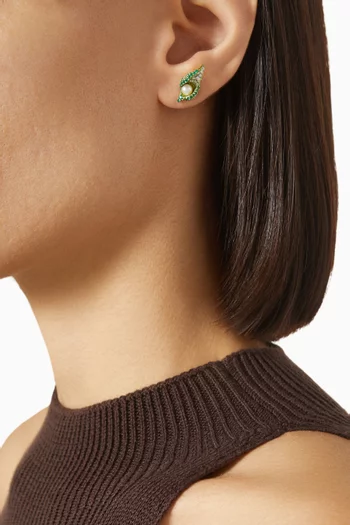 Dew Drop Petal Stud Earrings in 18kt Gold Vermeil