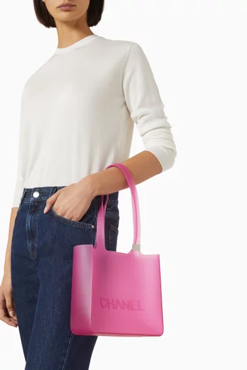 Logo Small Tote Bag in Rubber