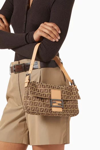 2000s Baguette Shoulder Bag in  Zucchino Canvas & Leather