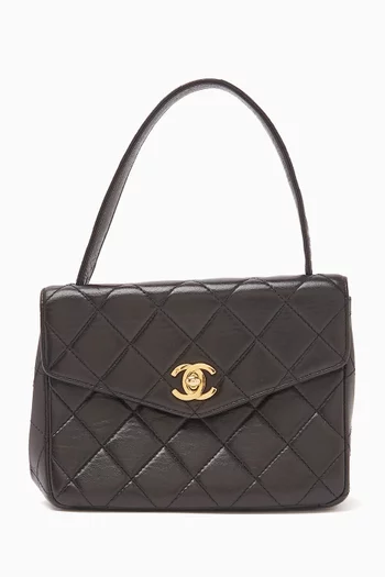 1990s Mini Top-handle Flap Bag in Leather