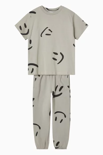 بنطال رياضي ادان بطبعة وجه مبتسم