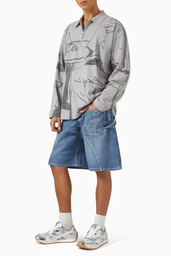 Twisted Workwear Shorts in Denim