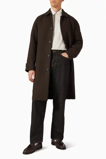 قميص كينت مخطط قطن بوبلين