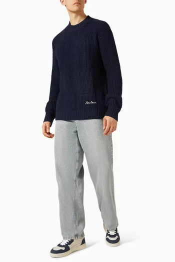 Alvin Logo Sweater in Waffle-knit