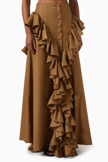 Andalouse Ruffle Skirt in Linen