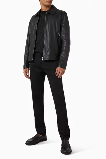 سترة بنقشة هيرنج بون صوف بكر وقطن