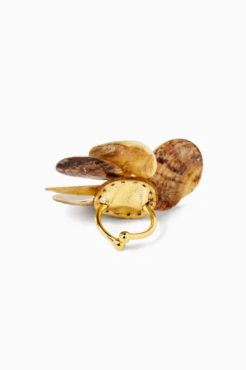 Fleur De Shell Ring in Gold-plated Brass