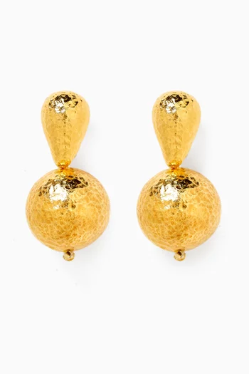 Oria Ball Drop Earrings in Gold-plated Brass