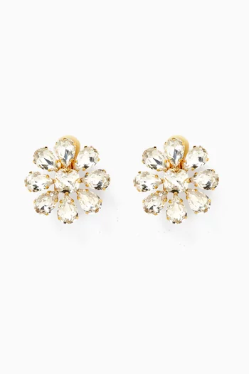 Diademes Flower Clip-on Earrings in Gold-pated Brass