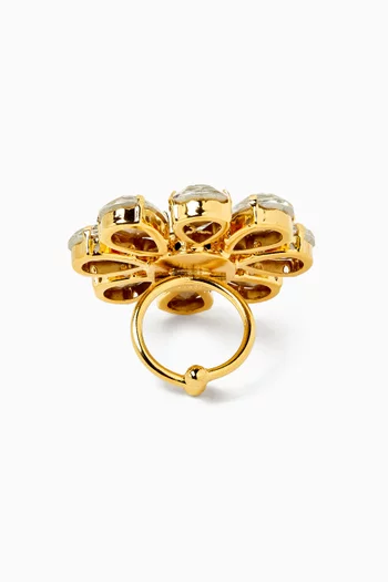Diademes Flower Ring in Gold-plated Brass