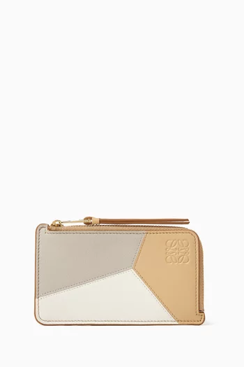 Puzzle Coin Card Holder in Classic Calfskin