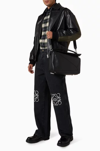 Large Puzzle Shoulder Bag in Leather