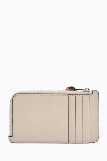 Zip Card Holder in Grained Calfskin