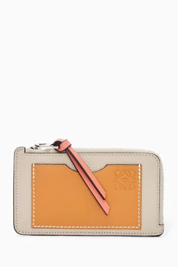 Zip Card Holder in Grained Calfskin