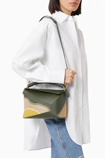 Small Puzzle Edge Bag in Nappa Calfskin