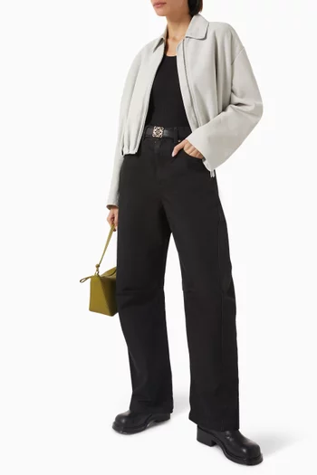 Draped Jacket in Suede Goatskin