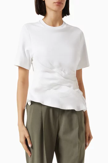 Twisted Top in Compact Cotton Blend