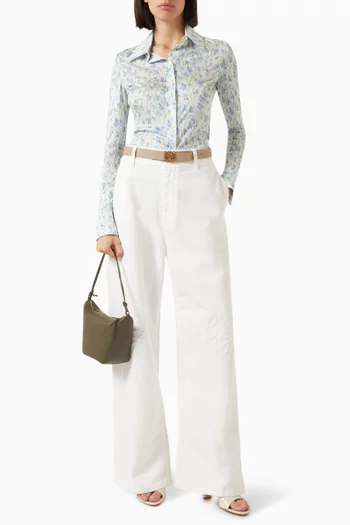 Printed Shirt in Viscose & Satin Jersey