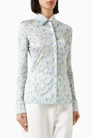 Printed Shirt in Viscose & Satin Jersey