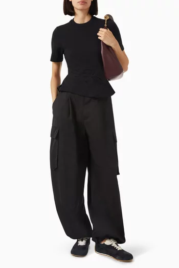 Twisted Top in Compact Cotton Blend