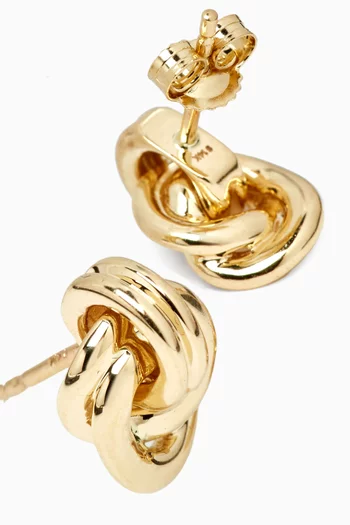 Dainty Knot Stud Earrings in 14kt Yellow Gold