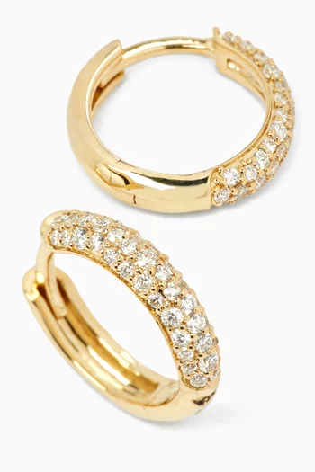 The Essential Diamond Pavé Hoop Earrings in 14kt Gold