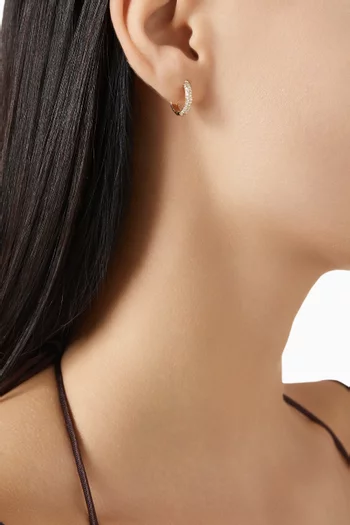The Essential Diamond Pavé Hoop Earrings in 14kt Gold