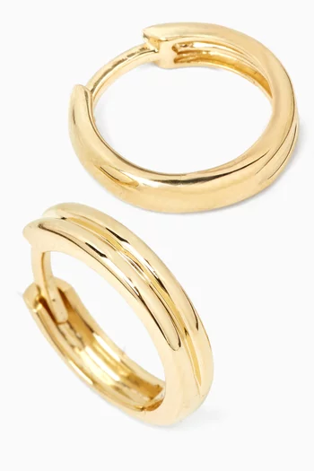 The Essential Ridged Hoop Earrings in 14kt Gold