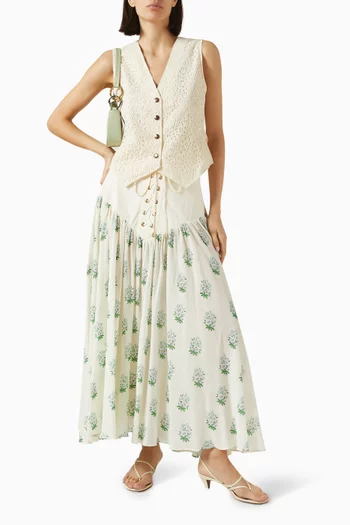 Remi Vest Top in Lace & Cotton-poplin