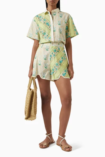 Lysia Spliced Shirt in Cotton