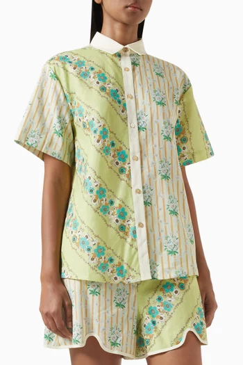 Lysia Spliced Shirt in Cotton
