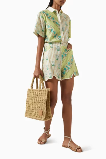 Lysia Spliced Shorts in Cotton