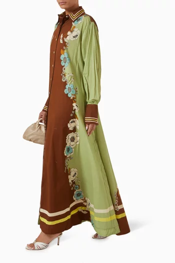 Willow Maxi Shirt Dress in Cotton-voile