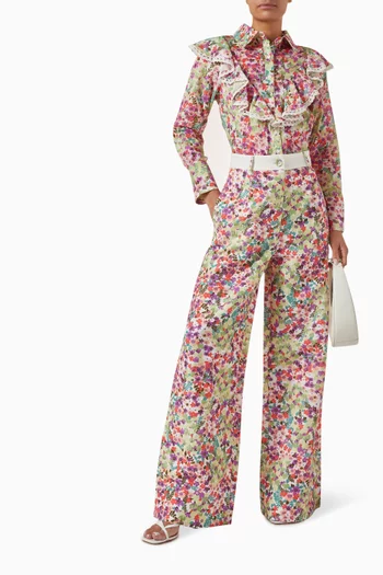 Rima Frilled Shirt in Cotton-voile