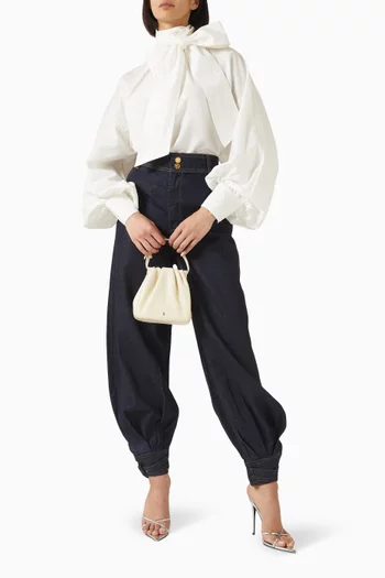 Hypnotic Pussybow Top in Cotton-silk