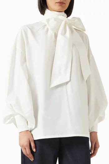 Hypnotic Pussybow Top in Cotton-silk