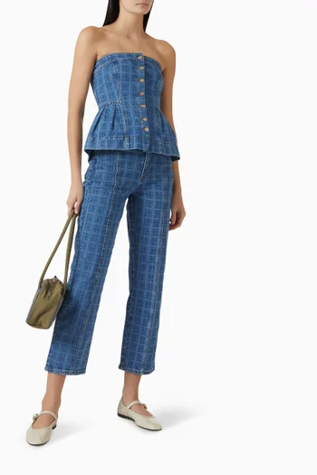 Eloise Strapless Top in Denim