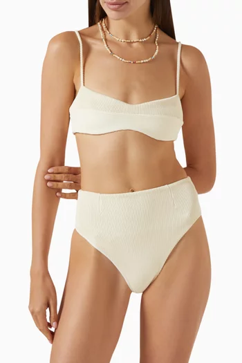 Ribbed High-leg Bikini Briefs