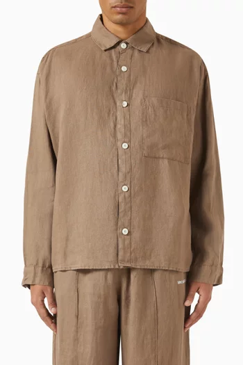 MKI Box Dress Shirt in Linen
