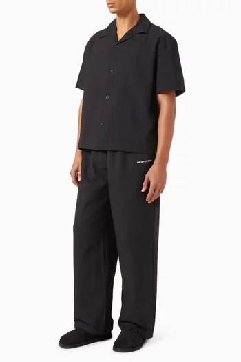 Wide-leg Pants in Seersucker