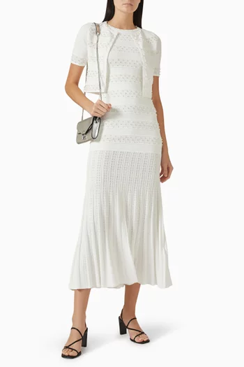 بلوزة ميلاو مطرزة باللؤلؤ مزيج فيسكوز